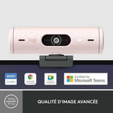 Webcam Logitech Brio 500 HD Rosa - HAMISHOP07