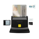 Lector de Tarjetas DNI/SIP Aisens ASCR-SN04CSD-BK Negro - HAMISHOP07